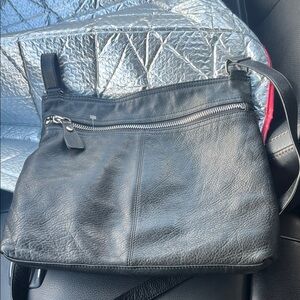 Black Leather Margot Crossbody Bag